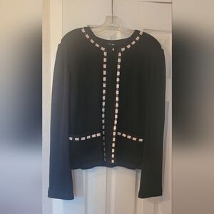 St. John Collection Knit Black Embellished Jacket